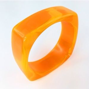 Adia Kibur neon orange resin bangle-NWT!